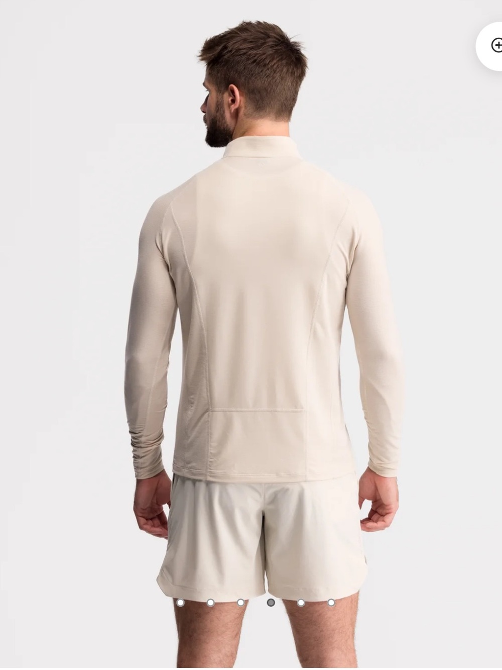 Men’s Performance Quarter-Zip Rash Guard — Cream - Picture 3 of 6